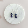 Purple Fluorite Double Drop Earrings