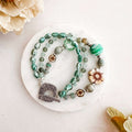 Spring Green Silver Floral Bracelet