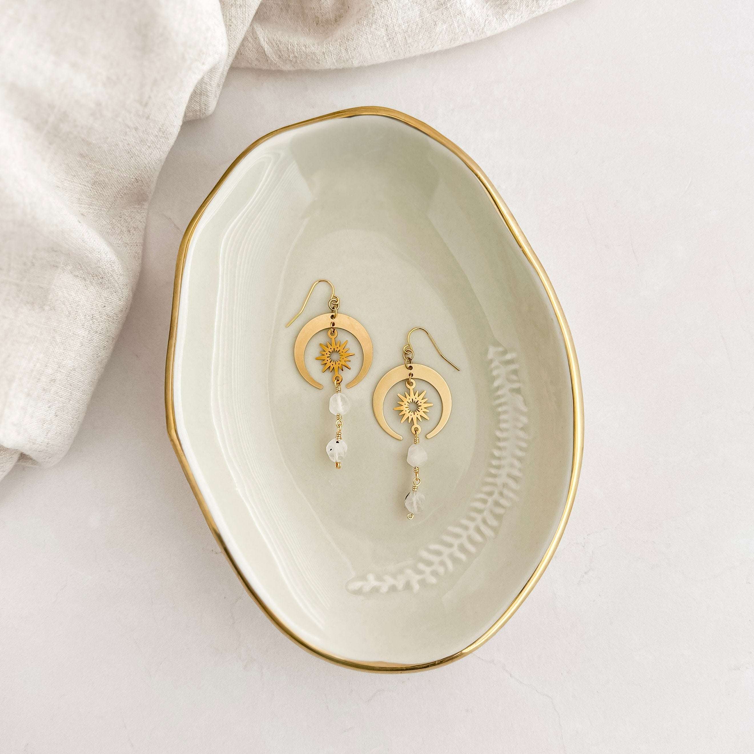 Sun Moonstone Earrings