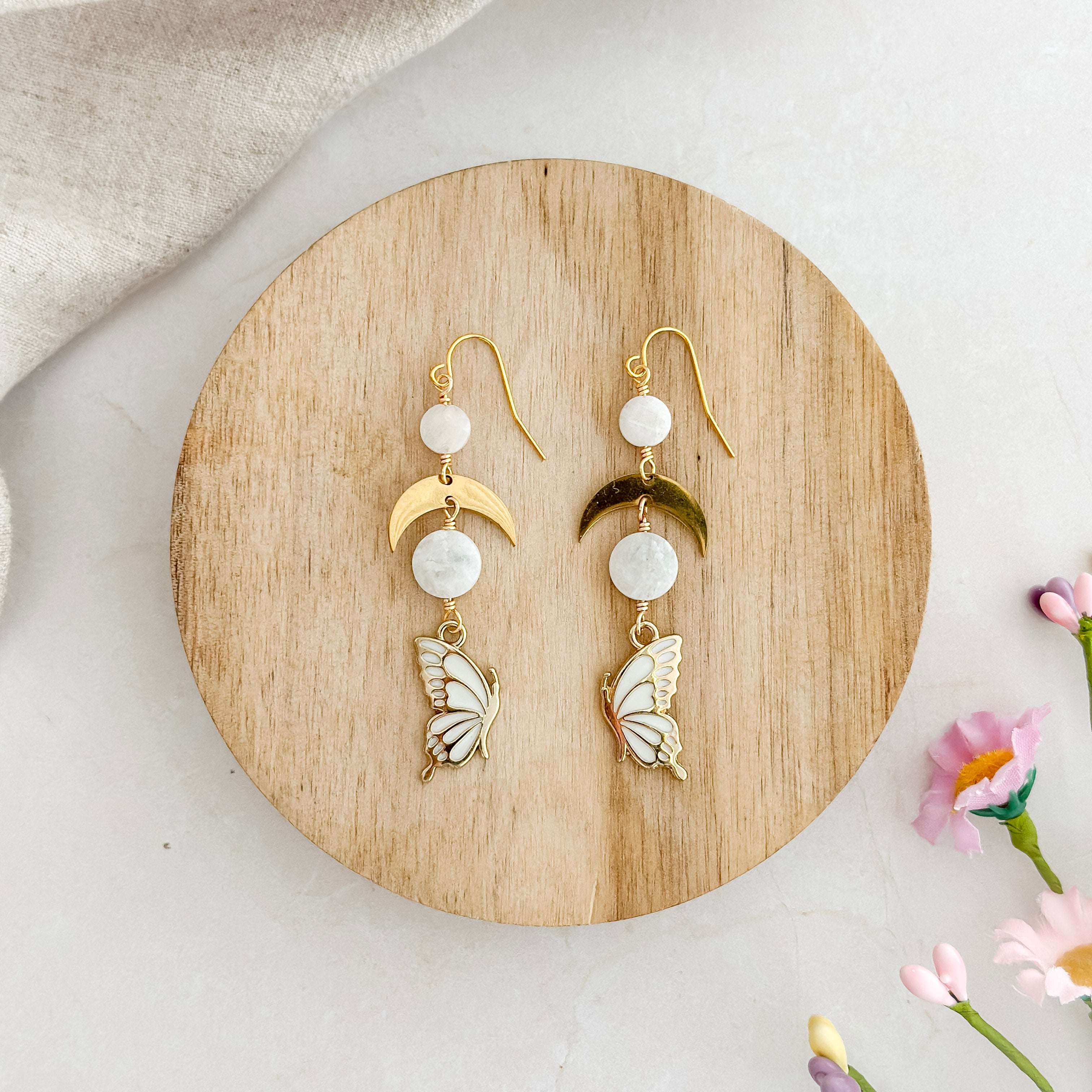 Butterfly Crescent Earrings
