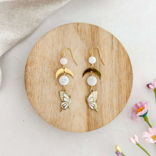 Butterfly Crescent Earrings