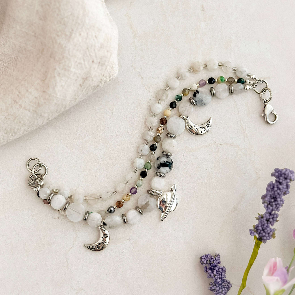 Saturn Moonstone Bracelet