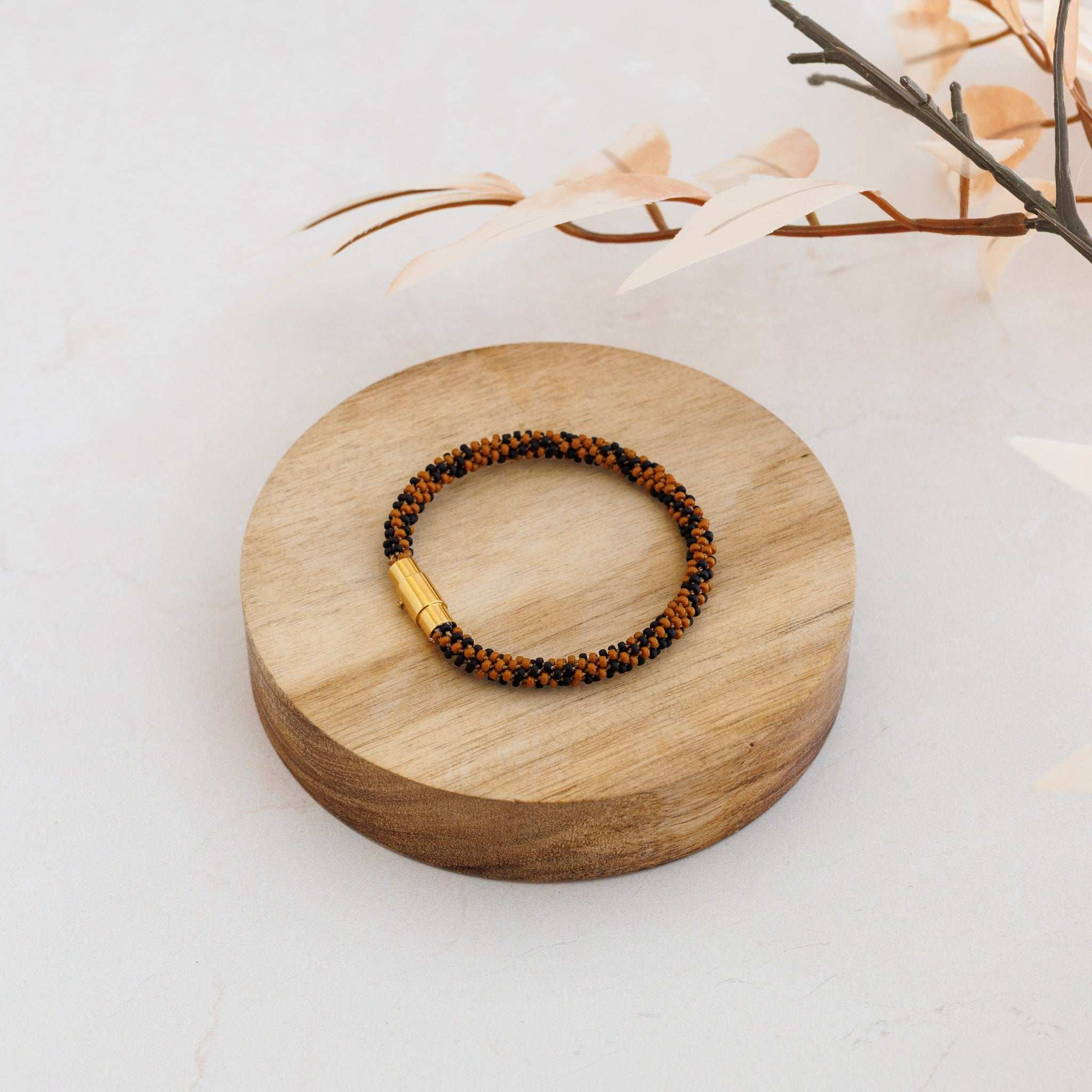 Tiger Stripe Kumihimo Bracelet
