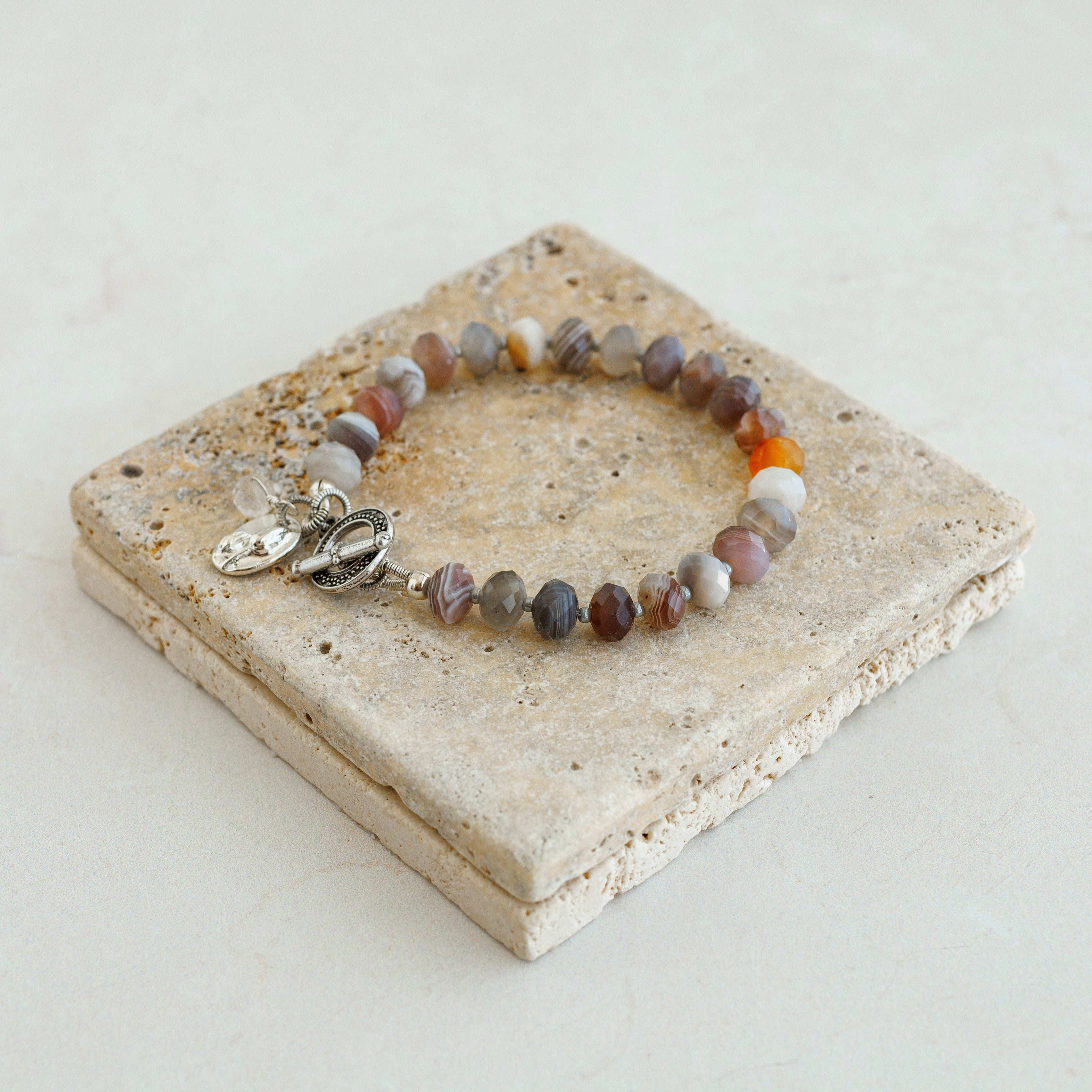 Botswana Agate Toggle Bracelet