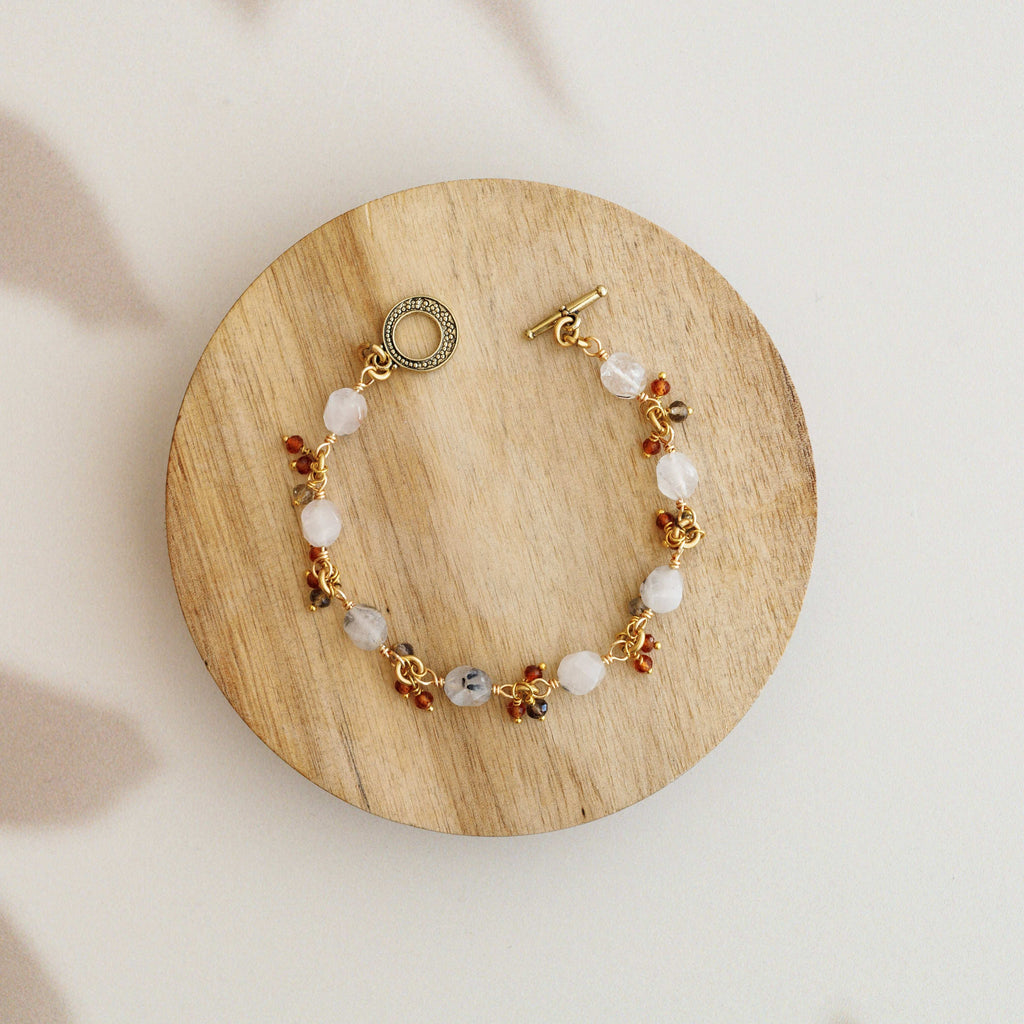 Dendritic Topaz Gold Bracelet