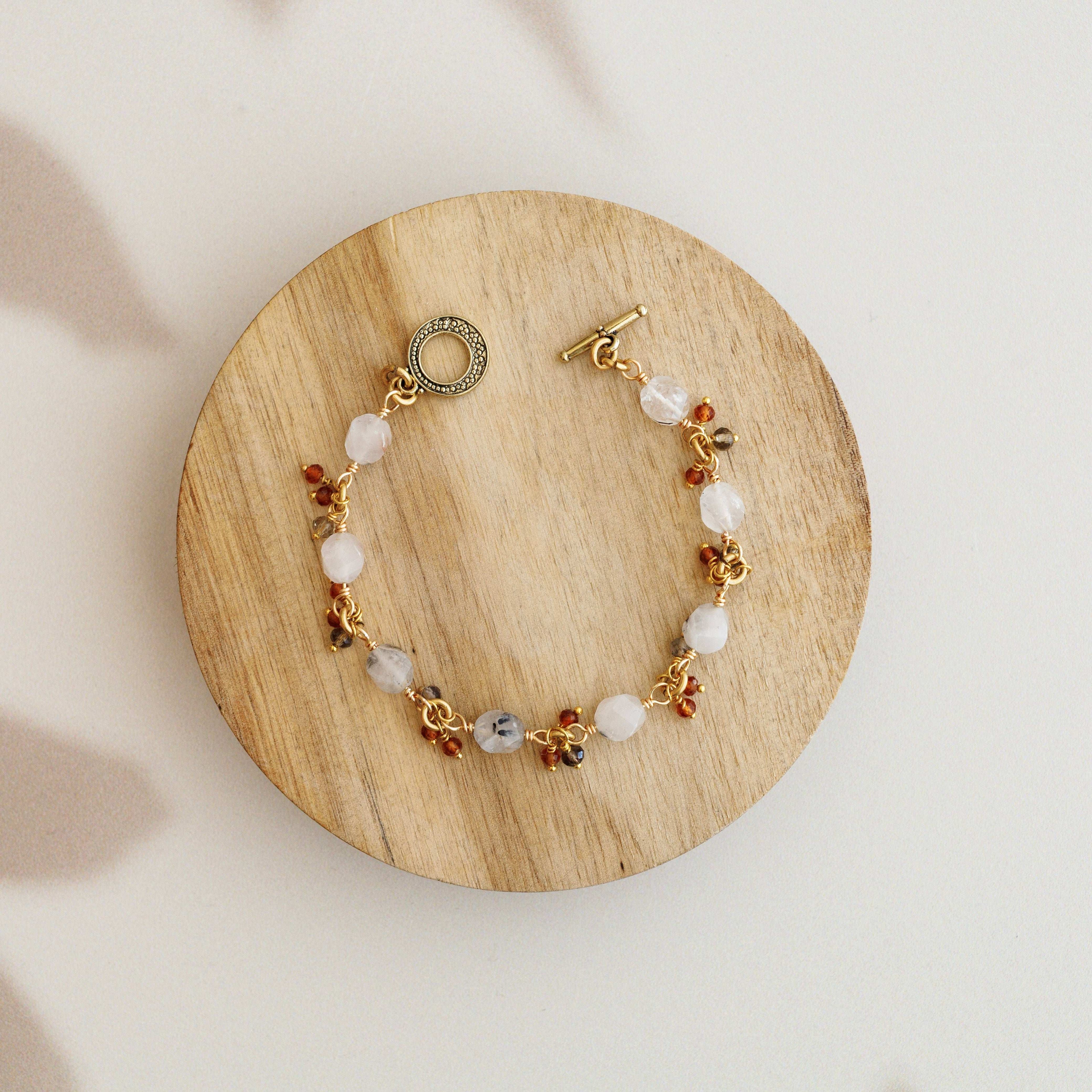 Dendritic Topaz Gold Bracelet