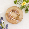 Peach Floral Multi Bracelet
