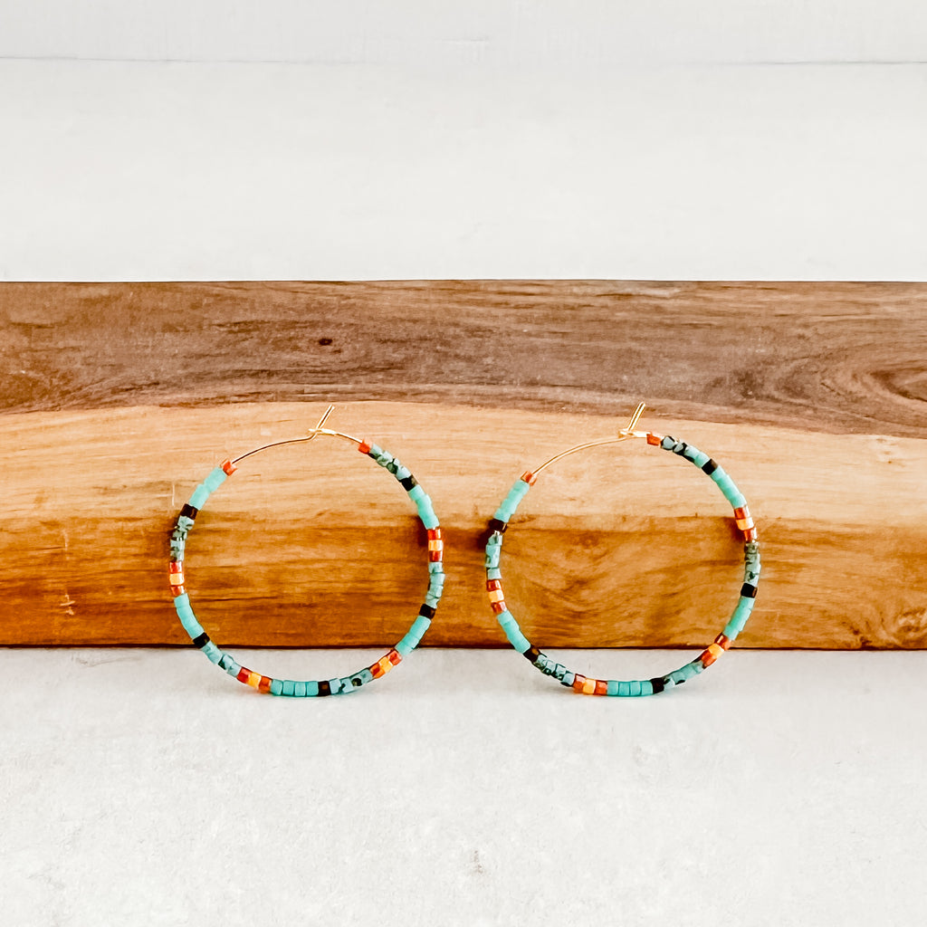 Retro Horizon Hoop Earrings