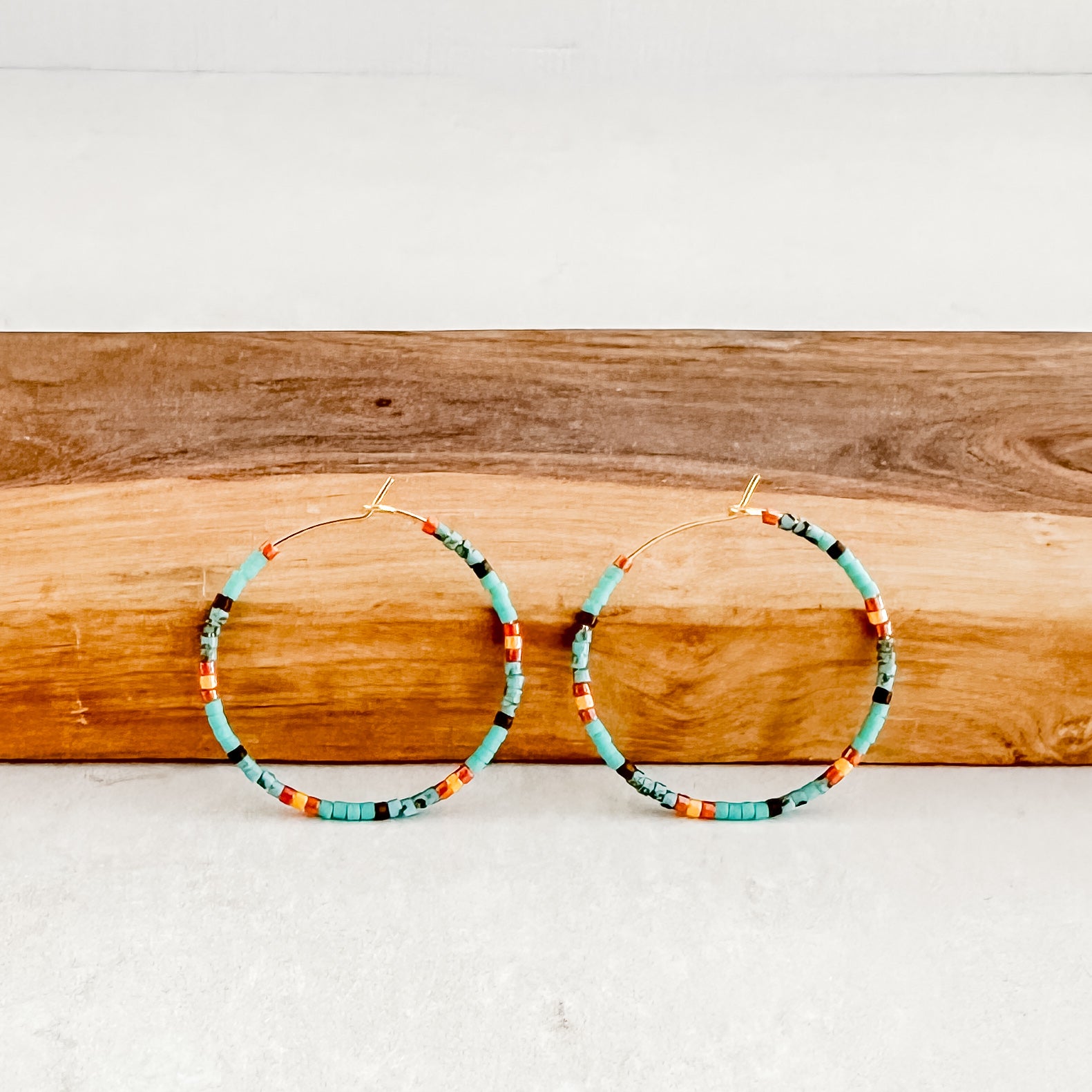 Retro Horizon Hoop Earrings