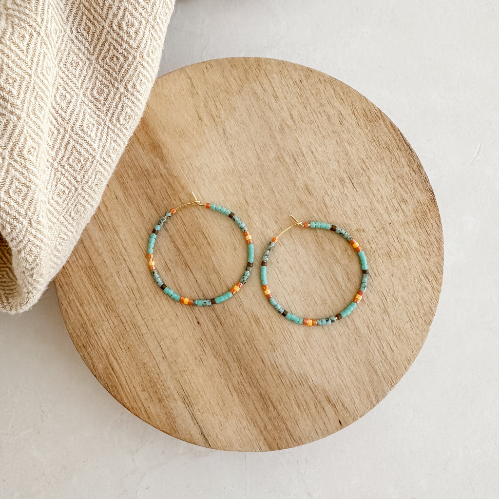 Retro Horizon Hoop Earrings