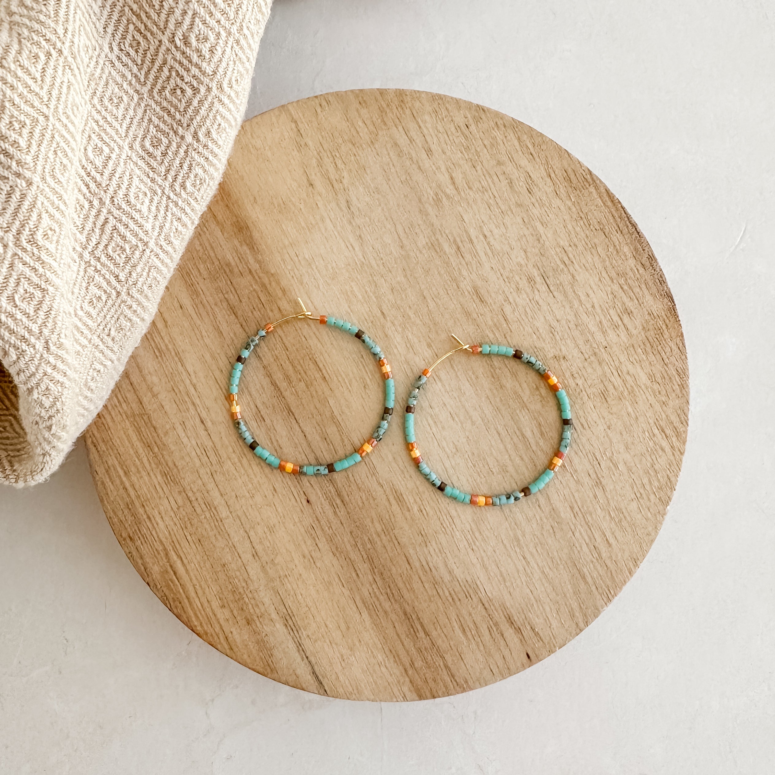Retro Horizon Hoop Earrings