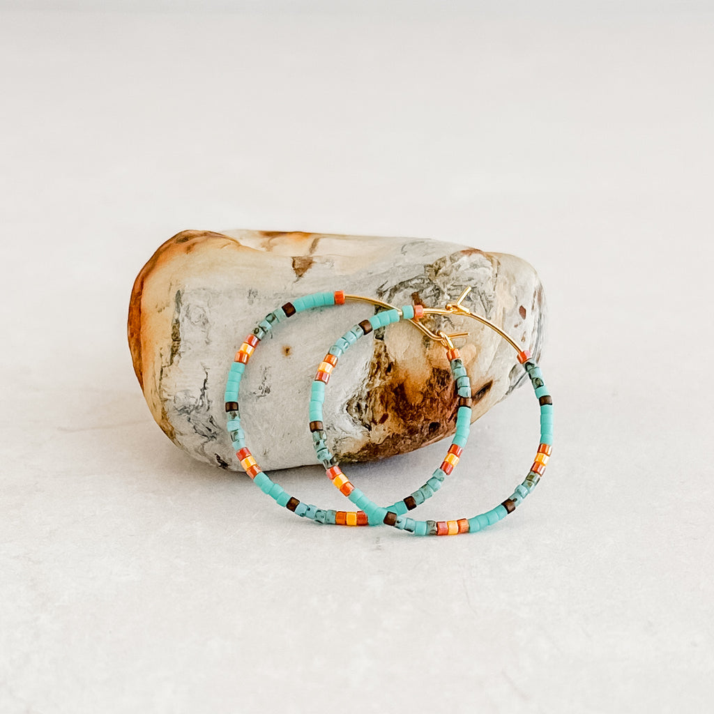 Retro Horizon Hoop Earrings