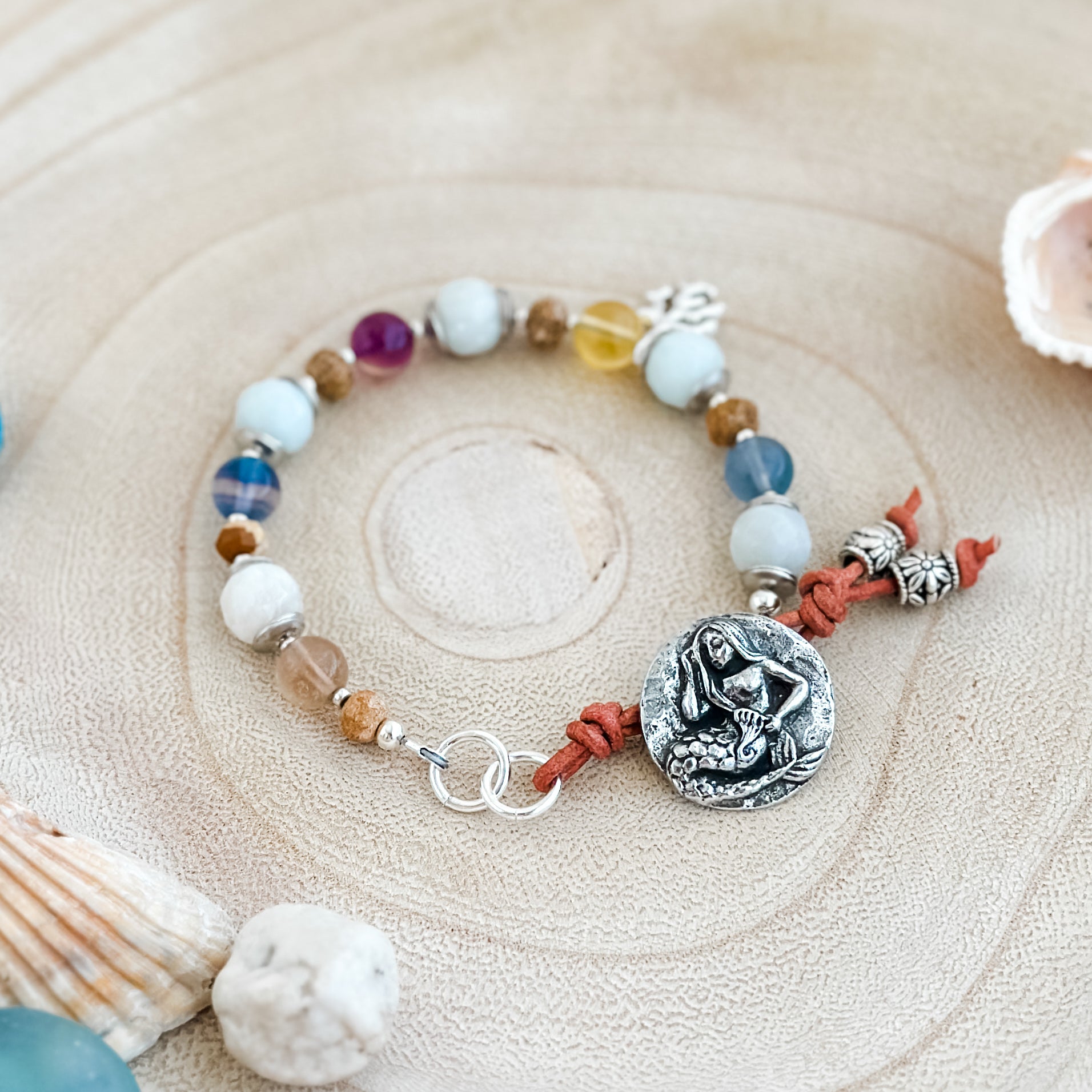 Seaglass Gemstone Mermaid Bracelet
