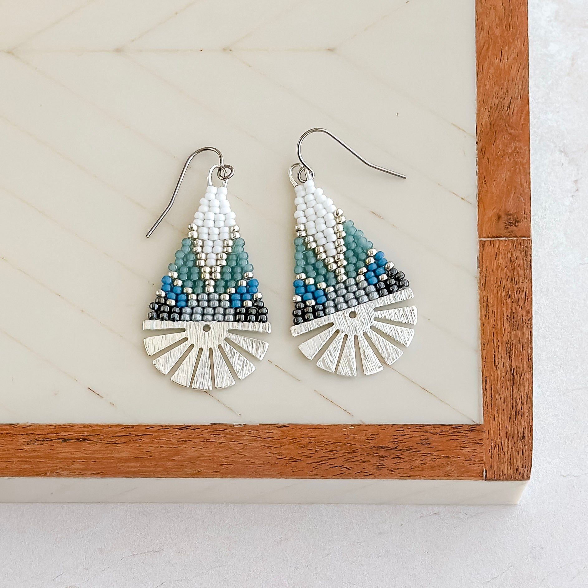 Silver Horizon Ray Earrings
