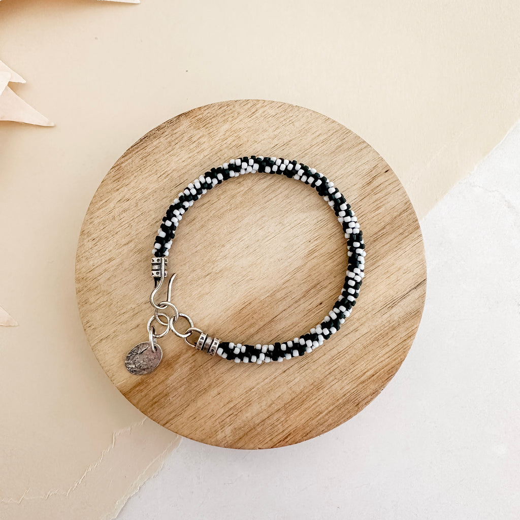 Zebra Kumihimo Bracelet