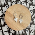 Cute White and Silver Ghost Earrings