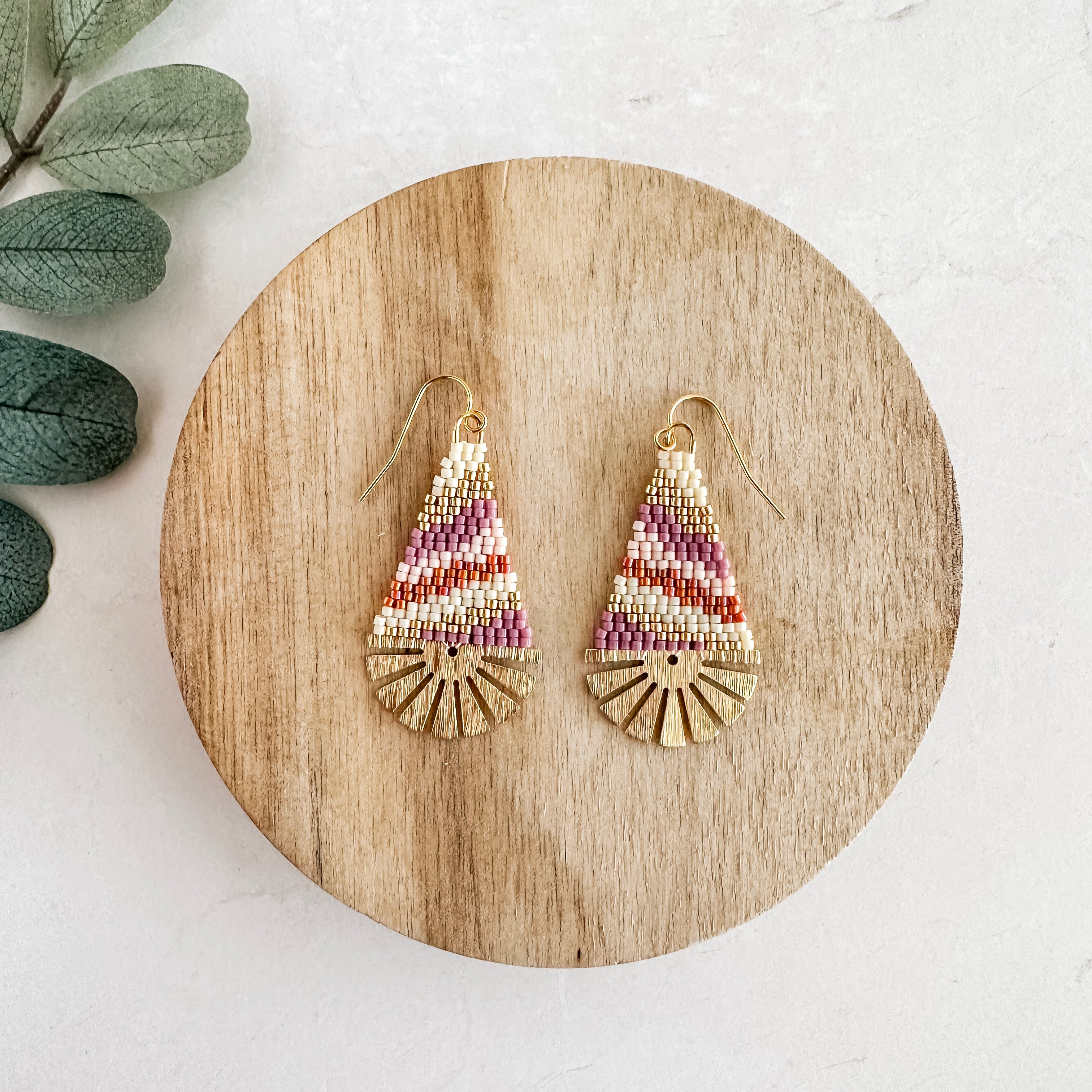 Autumn Desert Pink Landscape Earrings
