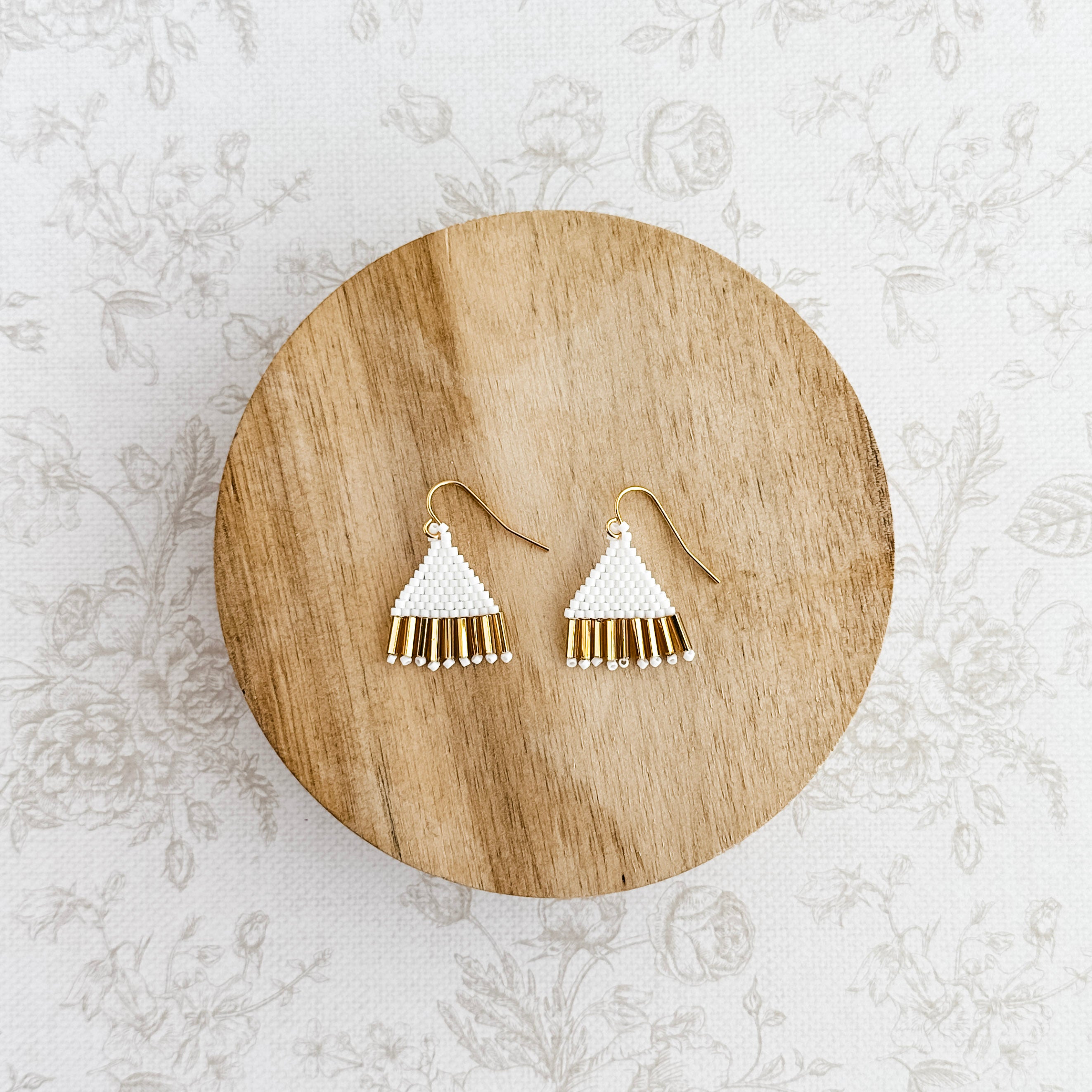 Petite White Gold Fringe Earrings