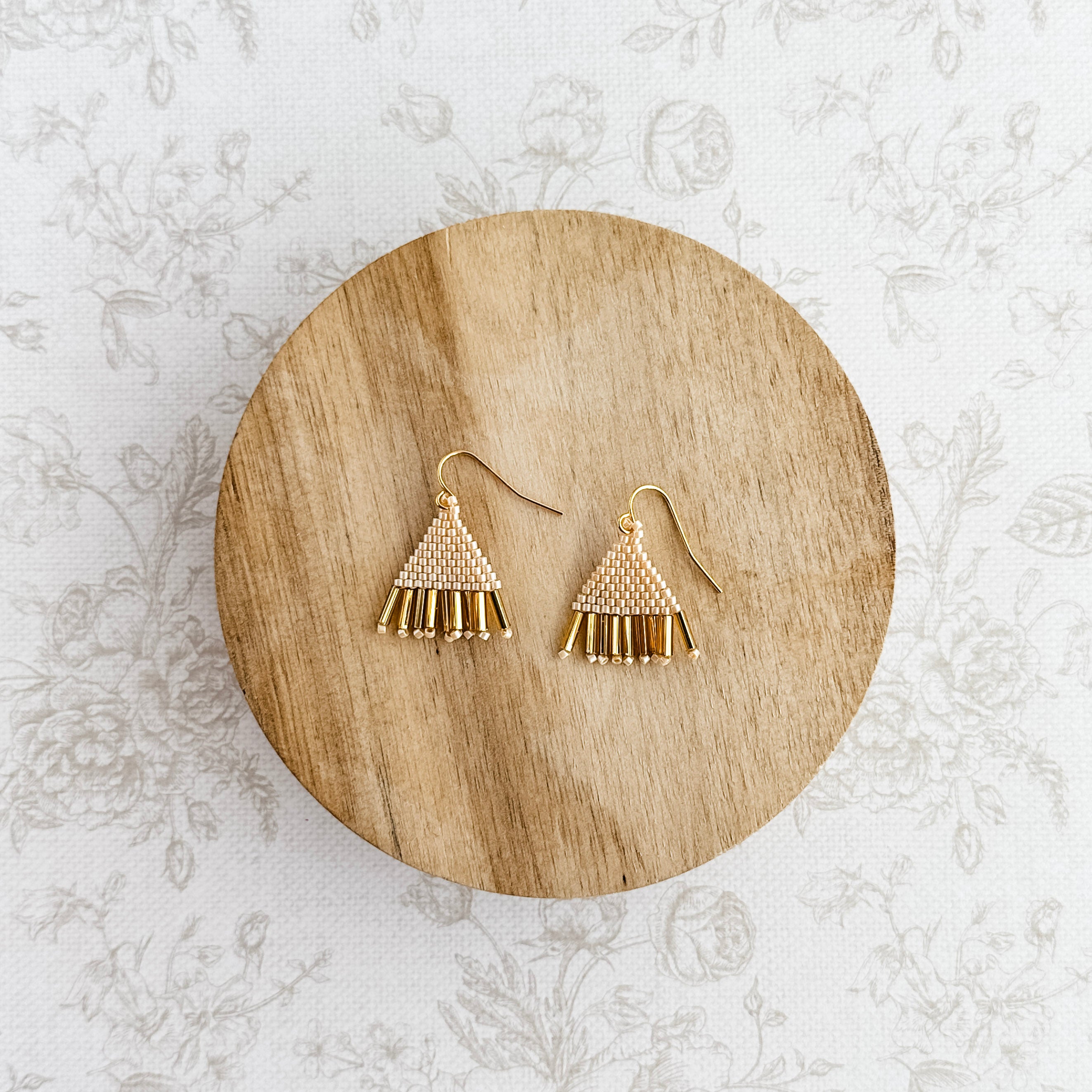 Petite Champagne Gold Fringe Earrings