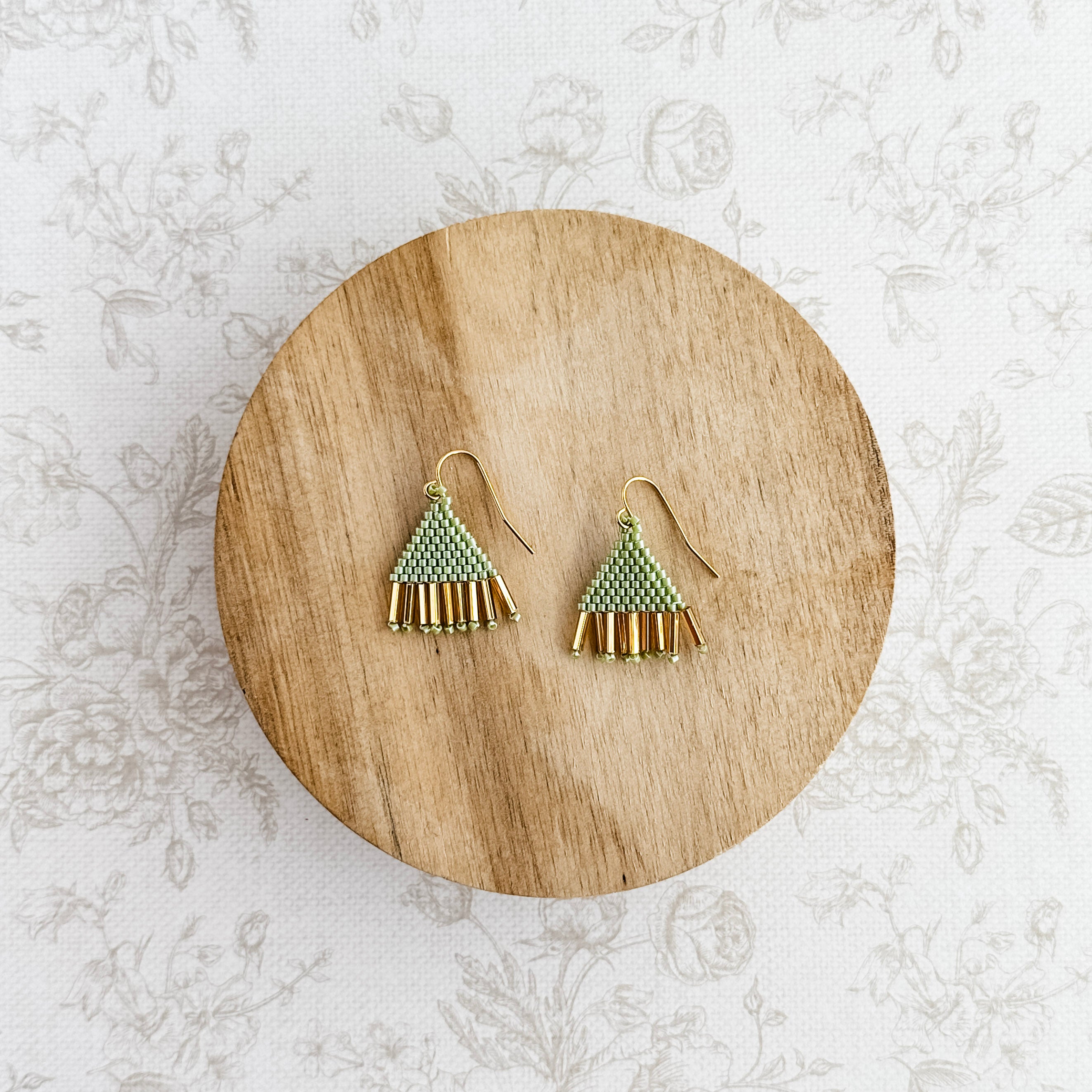 Petite Cactus Gold Fringe Earrings