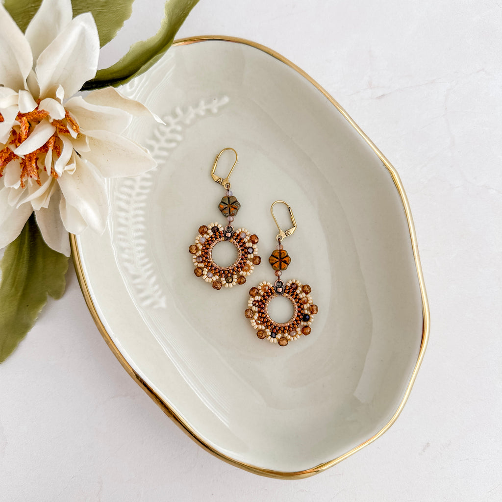 Harvest Copper Wreath Dangle Earrings