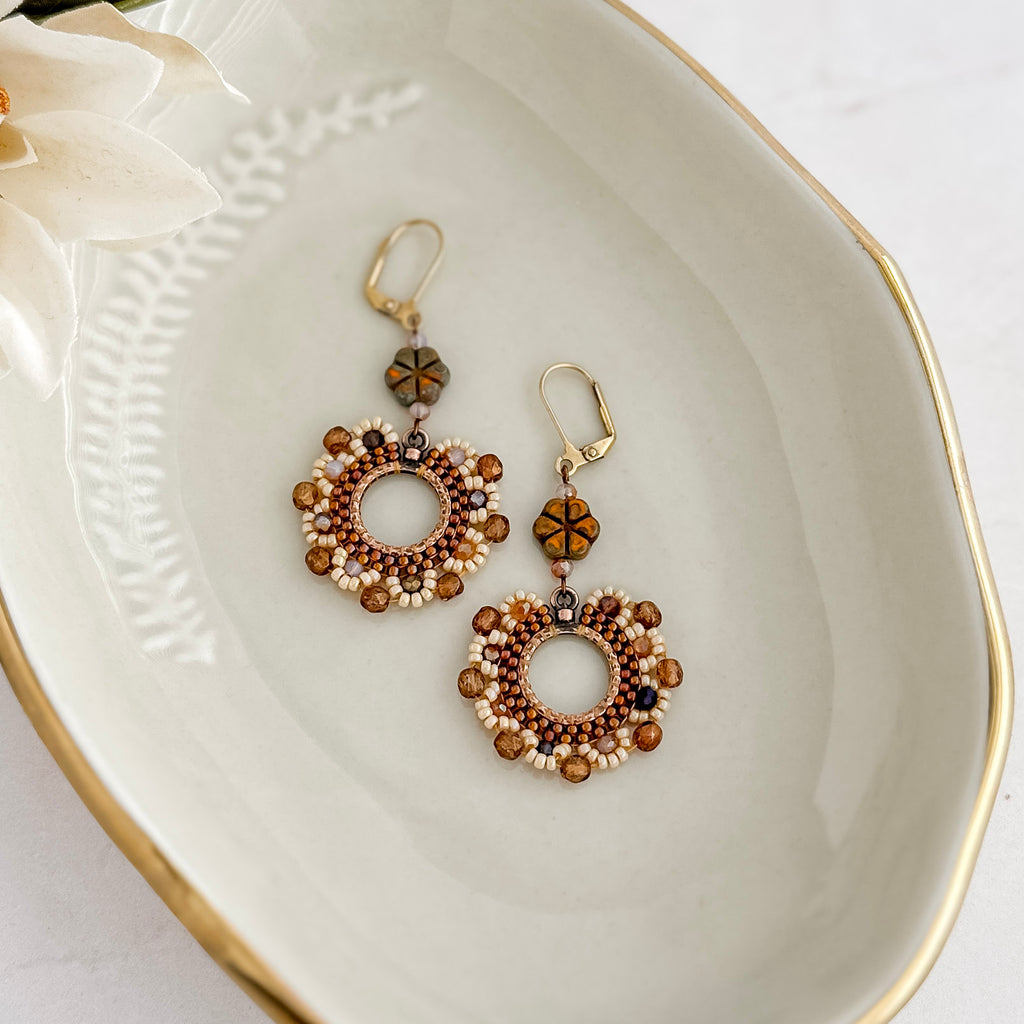 Harvest Copper Wreath Dangle Earrings