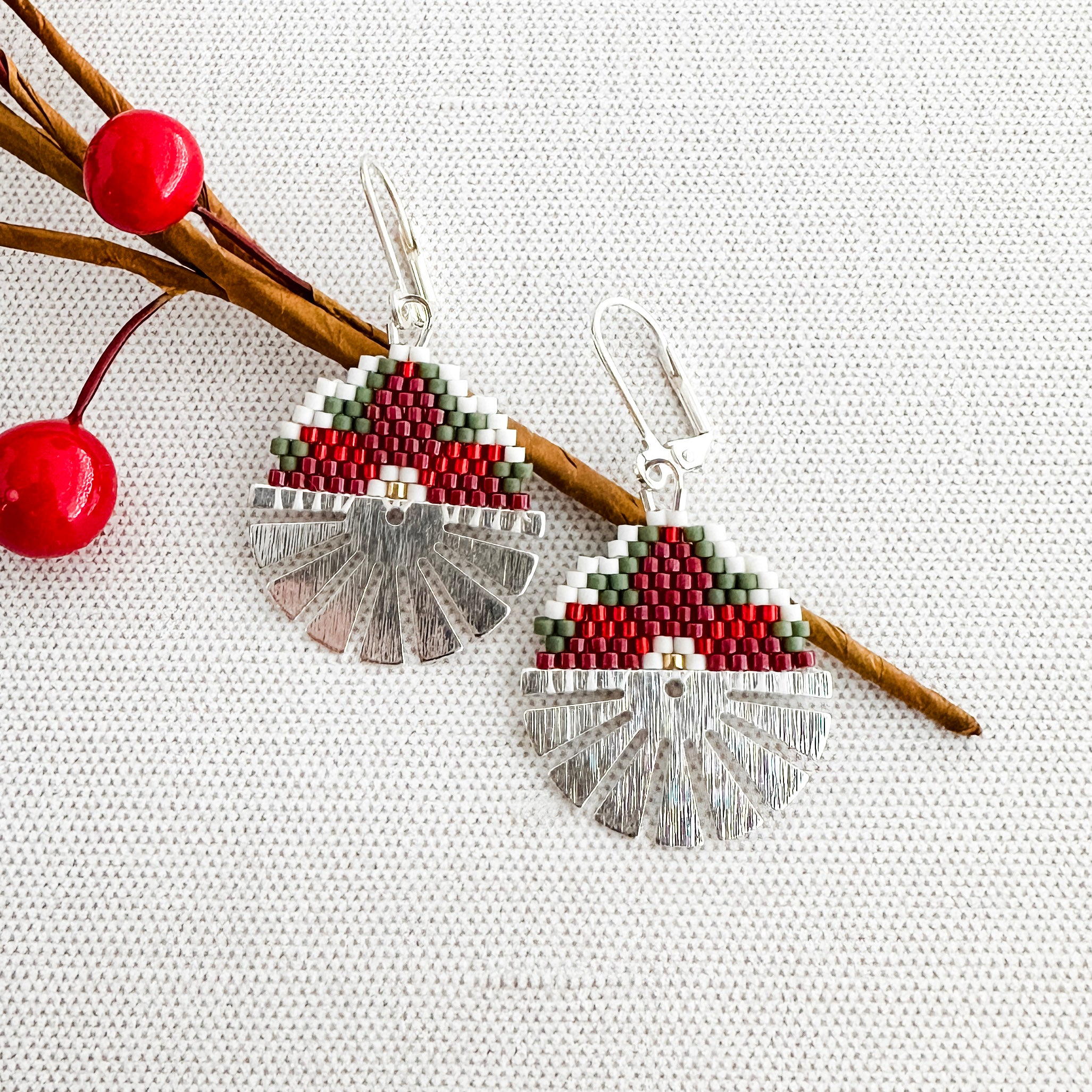 Art Deco Poinsettia Earrings