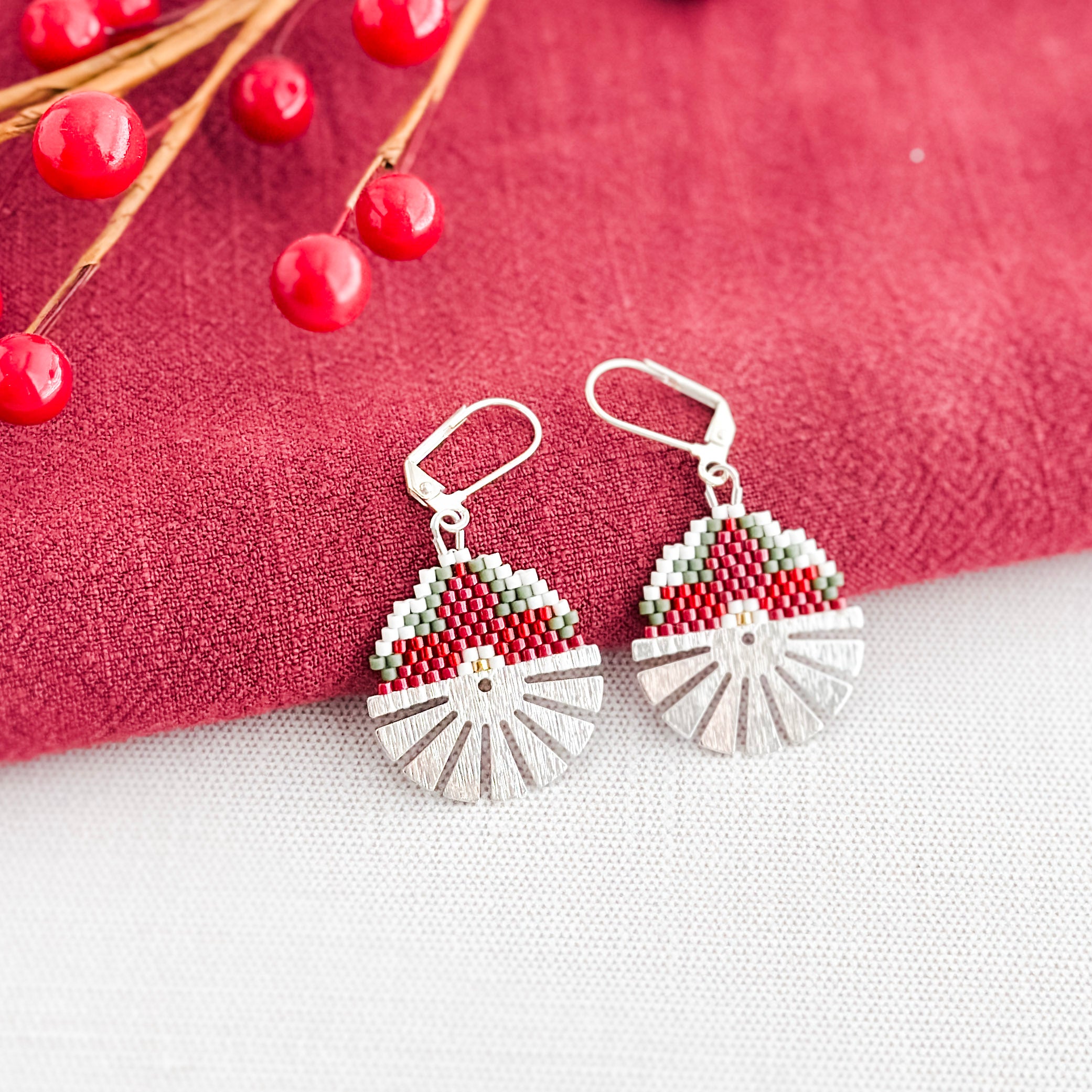 Art Deco Poinsettia Earrings