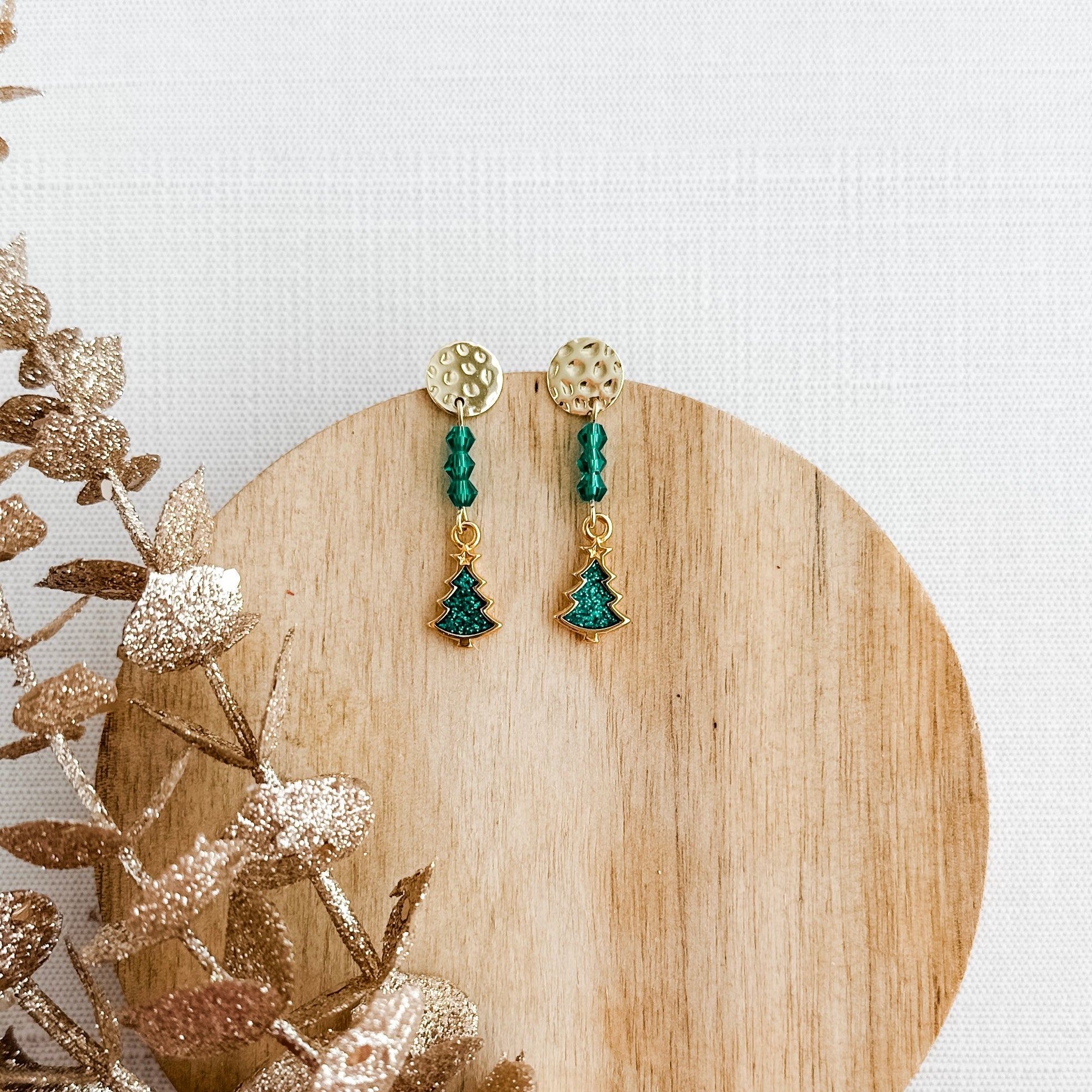 Sparkly Tree Dangle Earrings