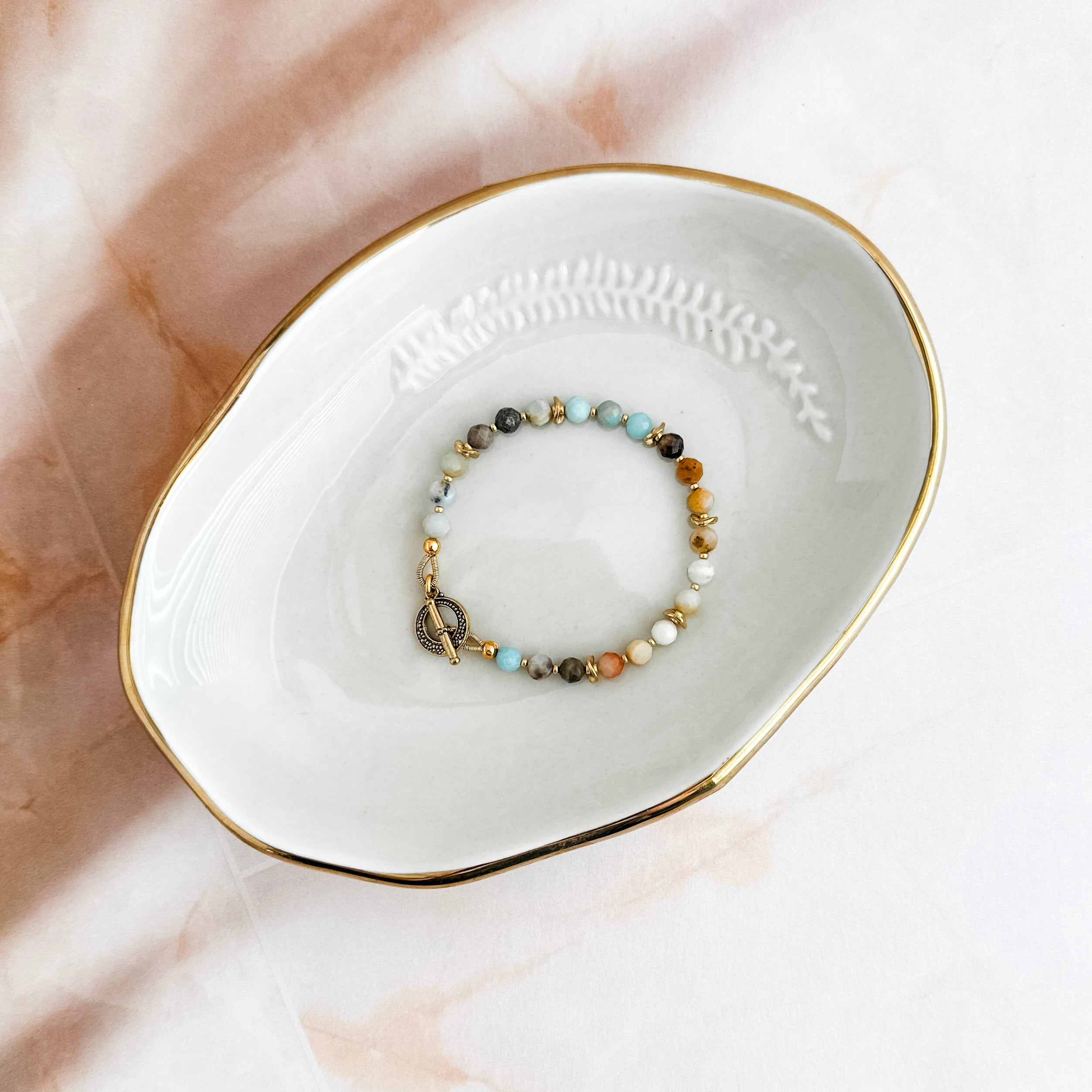 Black Gold Amazonite Gold Bracelet