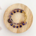 Lavish Purple and Gold Gemstone Bracelet