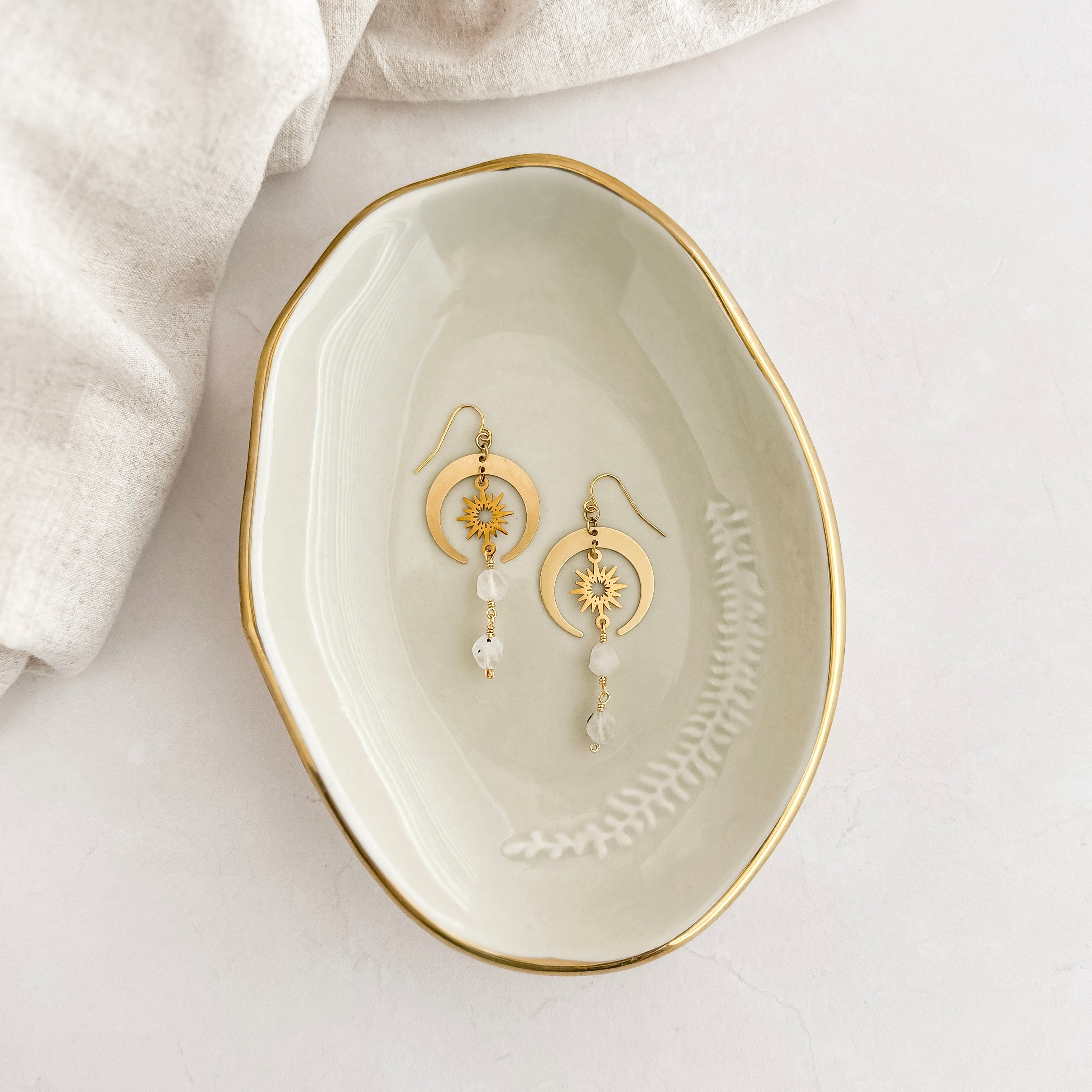 Sun Moonstone Earrings