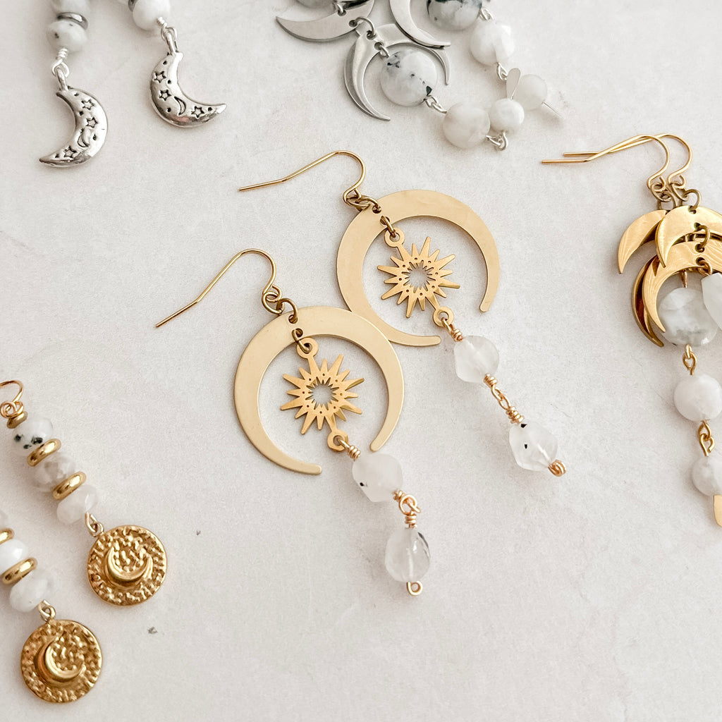 Sun Moonstone Earrings