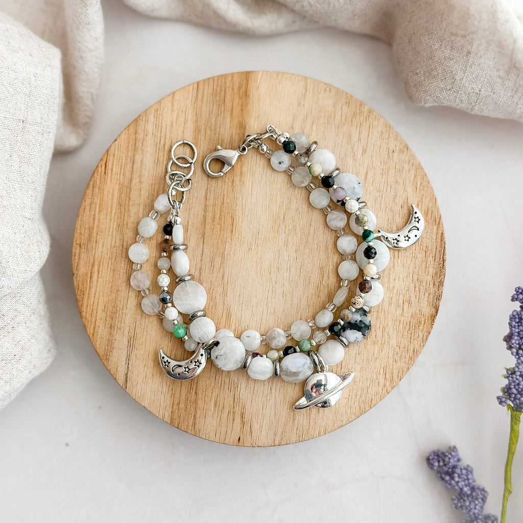 Saturn Moonstone Bracelet