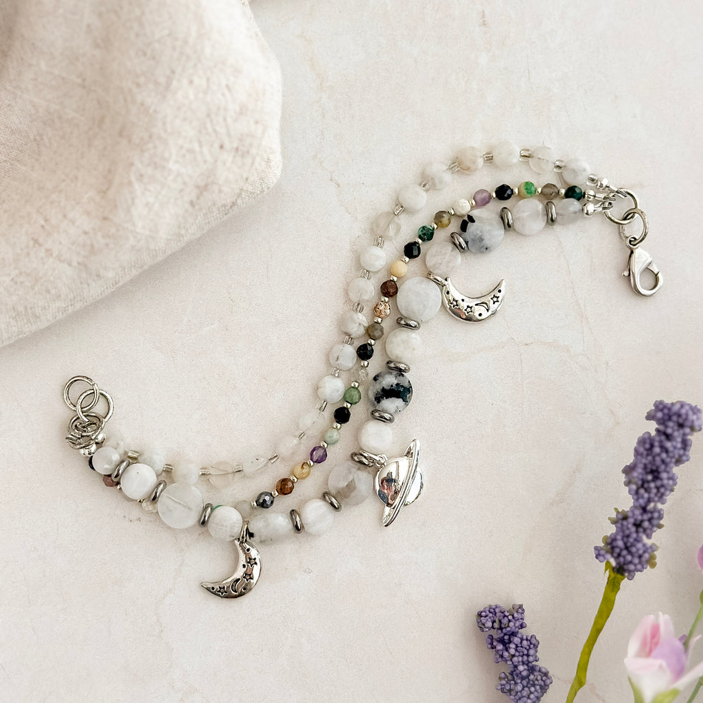 Saturn Moonstone Bracelet
