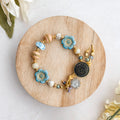 Blue Flower Button Bracelet