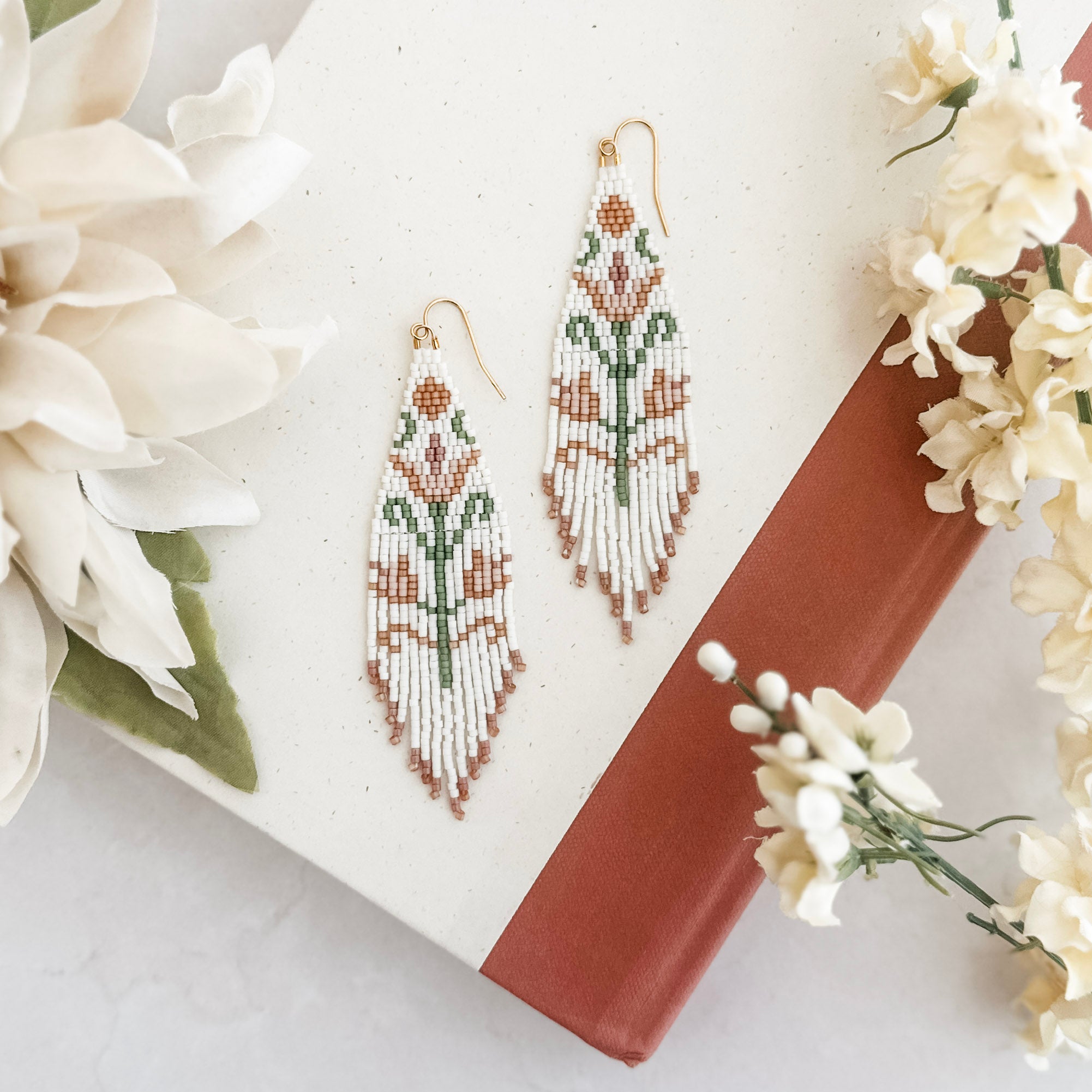 Vintage Floral Fringe Earrings
